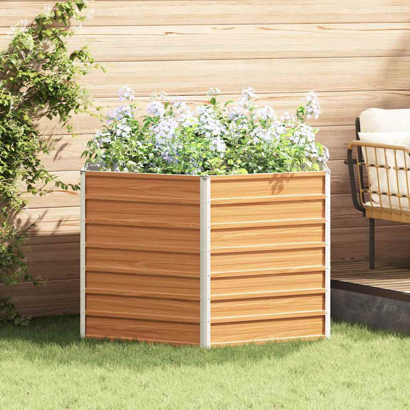 Raised Garden Bed, 77cm H x 129cm W x 129cm D, Light Brown