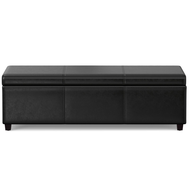 Banc de rangement avec repose-pieds avec rangement caché Avalon, Noir