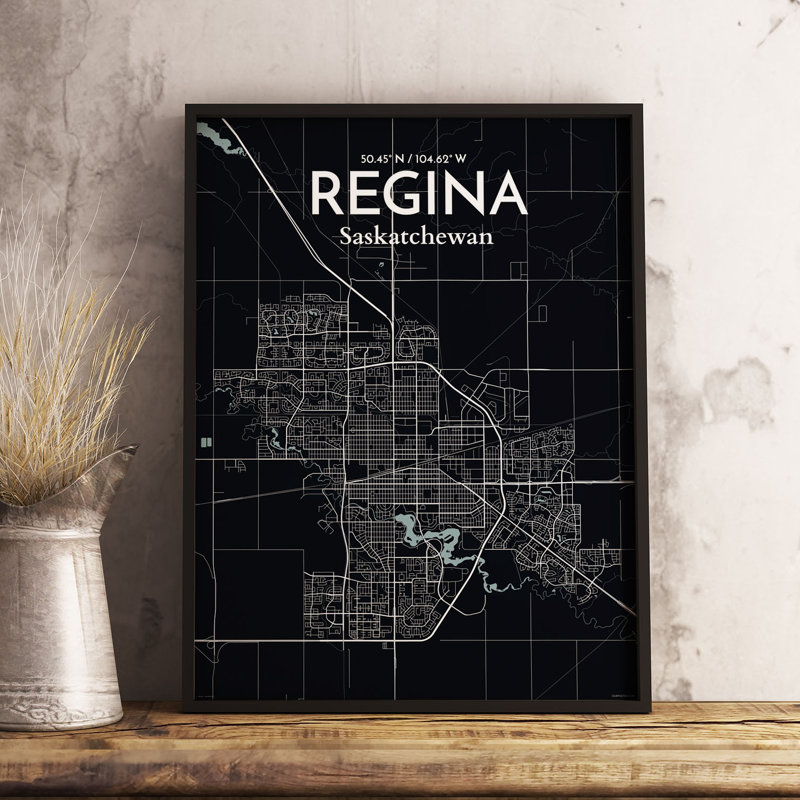 « regina city map », impression, H 17 po x l 11 po