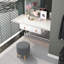 Repose-pieds avec rangement et repose-pieds rond gris-477016322