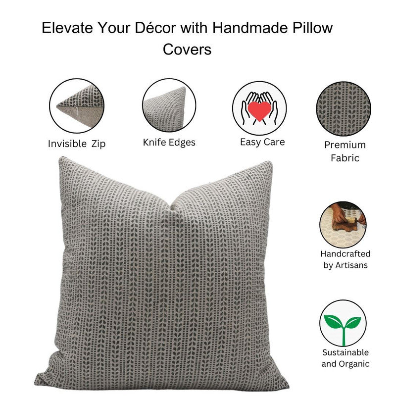 Linen Indoor/Outdoor Pillow Cover, Square, 24" x 24", Black