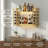 47.2" Wine Rack Wall Mounted with LED Lights, Gold