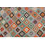 Tapis bleu / rouille en laine tissé à la main à motif tribal / géométrique / sud-ouest de couleur cépage Cedorah