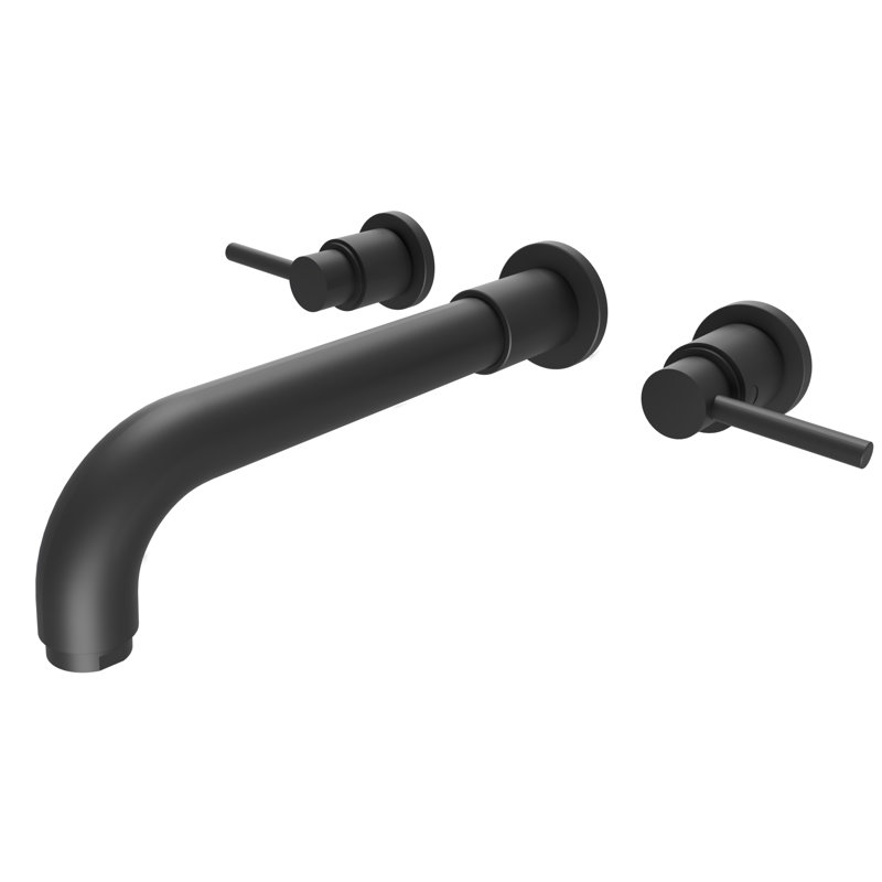 Robinet de baignoire romaine à poignée double Motegi, Noir mat