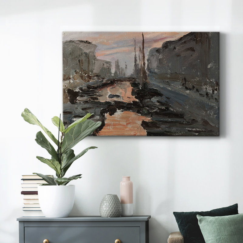 Paysage rétro - CDXCIX - Reproduction sur toile tendue, H 41 po x l 61 po