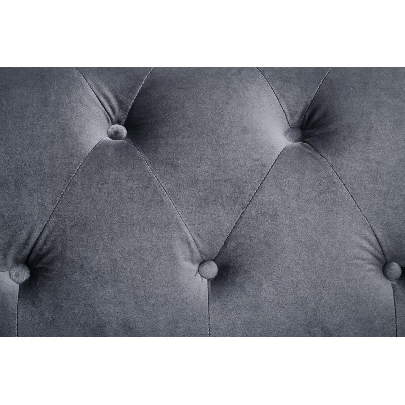 Fauteuil capitonné en polyester l 42,5 po Charland, Polyester gris