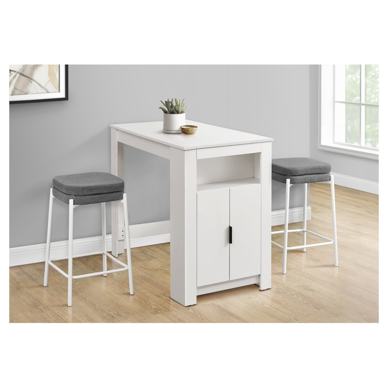 48-Inch Rectangular Counter Height Dining Table in White Laminate Finish