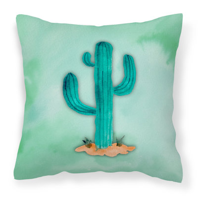 Coussin décoratif d’intérieur/d’extérieur en aquarelle de cactus western