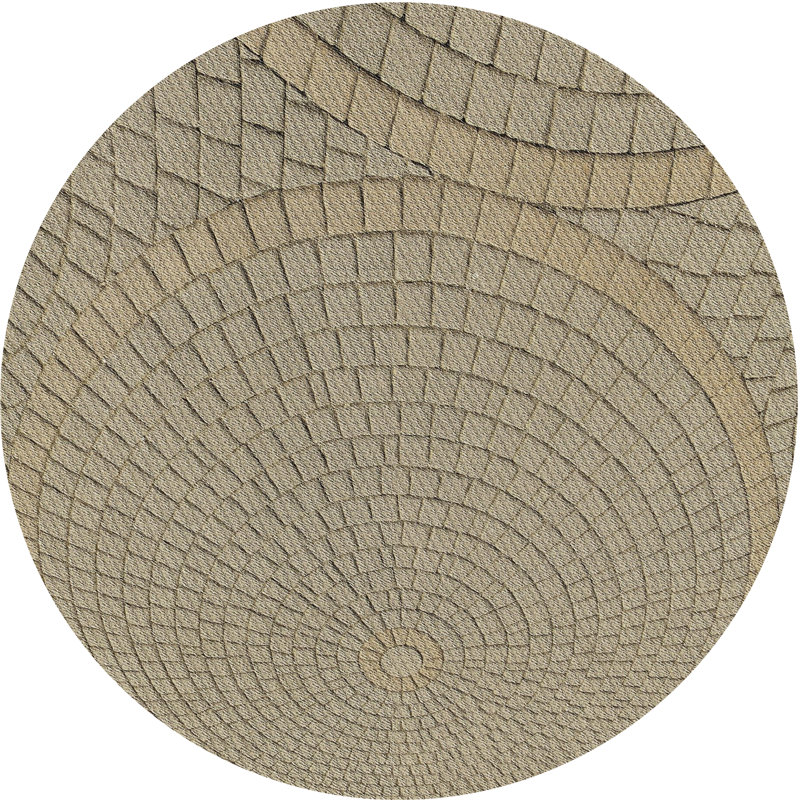 Tapis brun tissé à la machine, Rond 7 pi