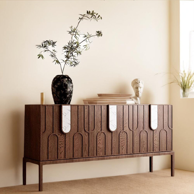Medieval-style Sideboard 47.24'' Sideboard, Walnut, 35.43" H x 55.11" W x 15.74" D