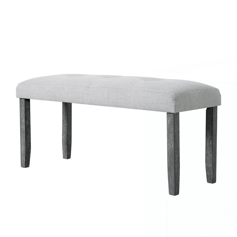 Banc rembourré et capitonné, Gris
