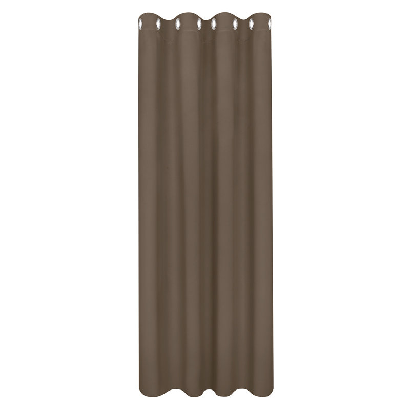 Riette Polyester Room Darkening Grommet / Eyelet Curtain, Brown, White and Pink