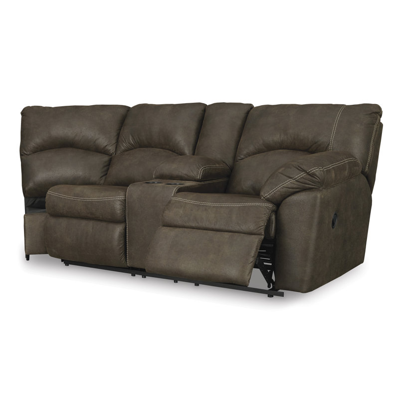 Tambo 2-Piece Reclining Sectional, Brown Faux Leather