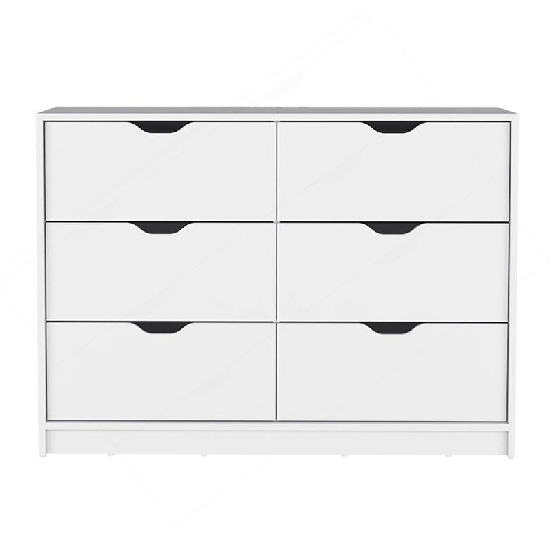 Commode 4 tiroirs Basilea, 2 armoires - blanc, Blanc