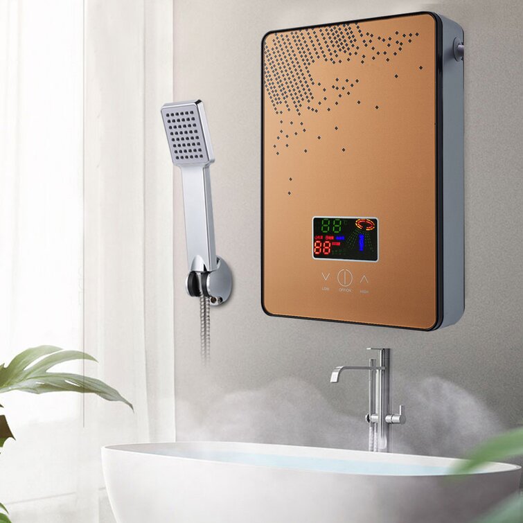Chauffe-eau électrique instantané compact écran DEL 3000W adapté à un usage