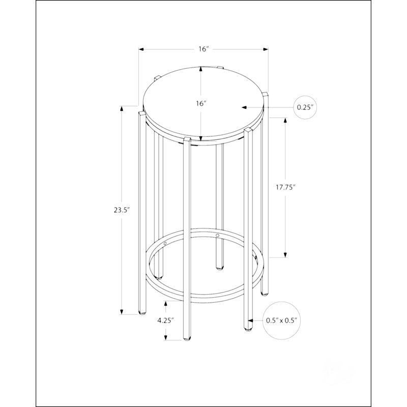 Contemporary Round Side Table, White
