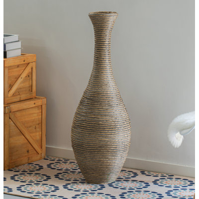 Vase de plancher en plastique beige 37,75 po Alburnett