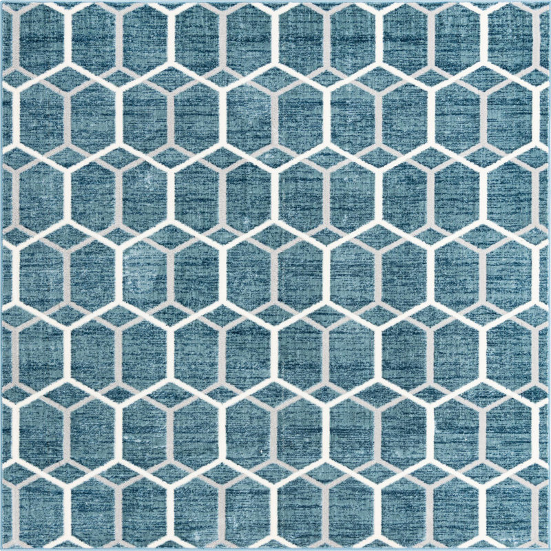 Eshin Geometric Indoor Rug, Square 7'