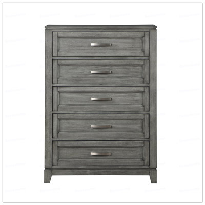 Chest with 5x Storage Drawers Wooden Bedroom Furniture