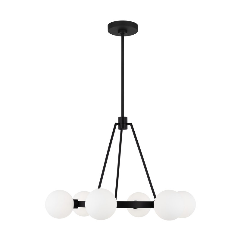 Helen 6-Light Chandelier, Noir minuit