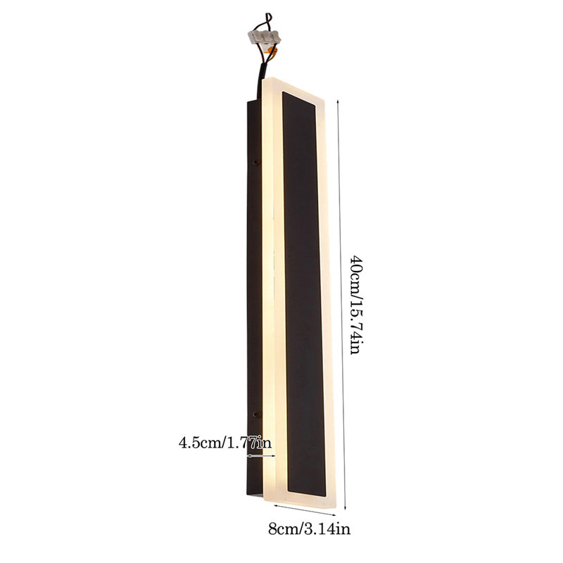 Iron LED Wallchiere,  4.5cm H x 40cm W x 8cm D