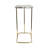 Side Table with Agate Top and Gold Metal Base, C-Shaped End Table for Living Room, Modern Accent Table, 24"-1600334079
