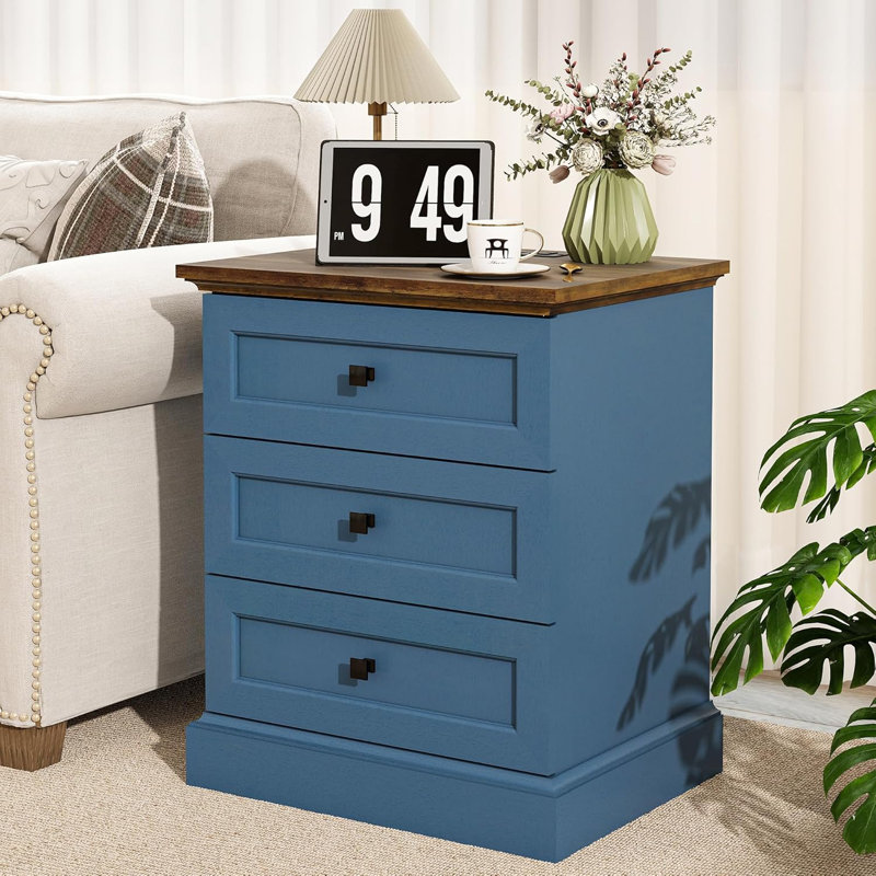 19.7'' Wide Nightstand With 3 Drawers, Individual
