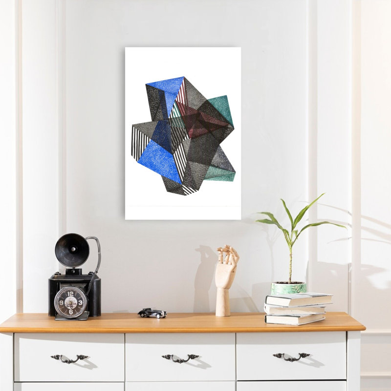«Dynamic Geometric Forms Abstract», reproduction d'art mural contemporain, 24" H x 16" W