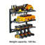 Support de rangement mural robuste pour outils électriques en métal, 3 niveaux, noir
