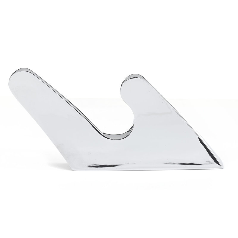 Crochet mural en métal contemporain, Chrome