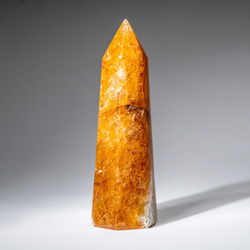 Genuine Polished Lemon Quartz Point (1.5 Lbs), 7" H x 2.25" W x 2" D