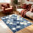 Watercolor Honeycomb Blue carpet-easy to clean, machine-washable, soft and comfortable; suitable for door mats, kitchens, living rooms, bedrooms, corridors, and laundry areas. Easy to clean, durable carpet for home decoration.-129132221