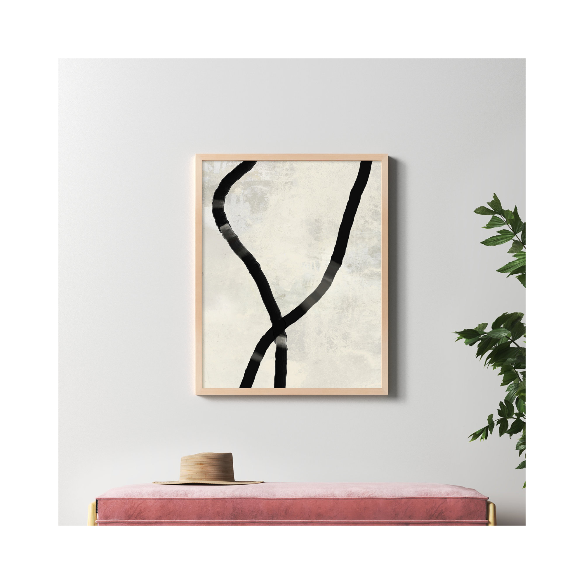 Black Rope 5 by Jacques Pilon, 38" H x 30" W x 1.25" D, Brown