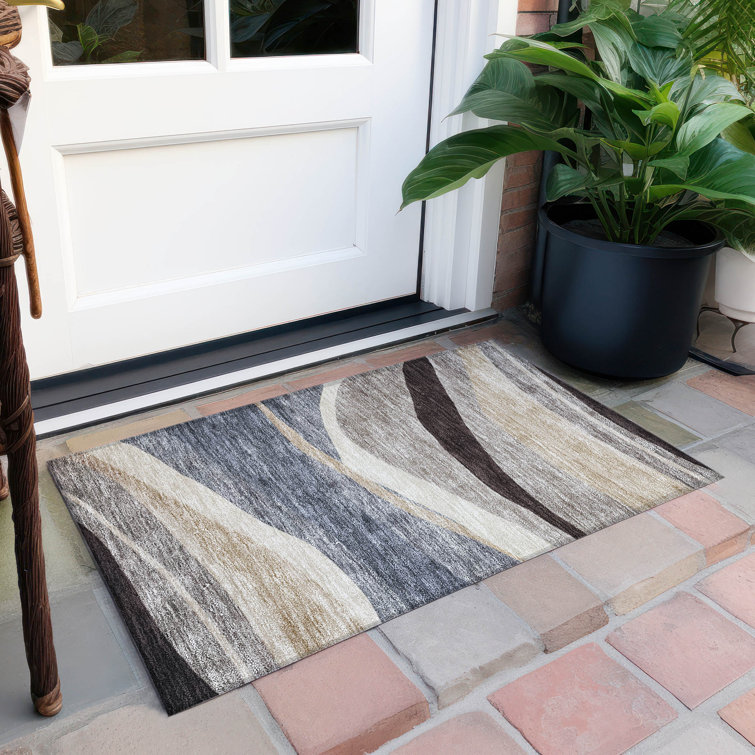Machine Washable Indoor/Outdoor Chayden ACN1098 Blue Rug