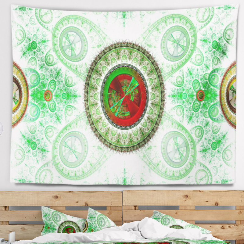 Tapisserie de psychédélique relaxing abstract green light art, H 32 po x l 39 po