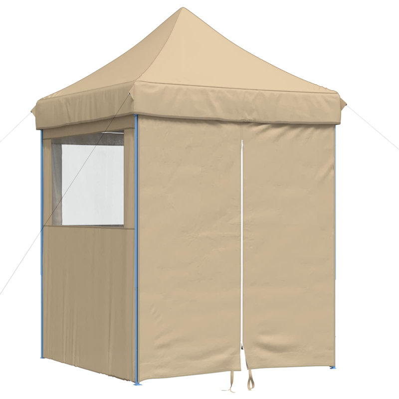 Vidaxl Foldable Tent Canopy Patio Pavilion Gazebo Pop Up Tent Marquee Canopy, 306cm H x 200cm W x 200cm D, Blue, Beige