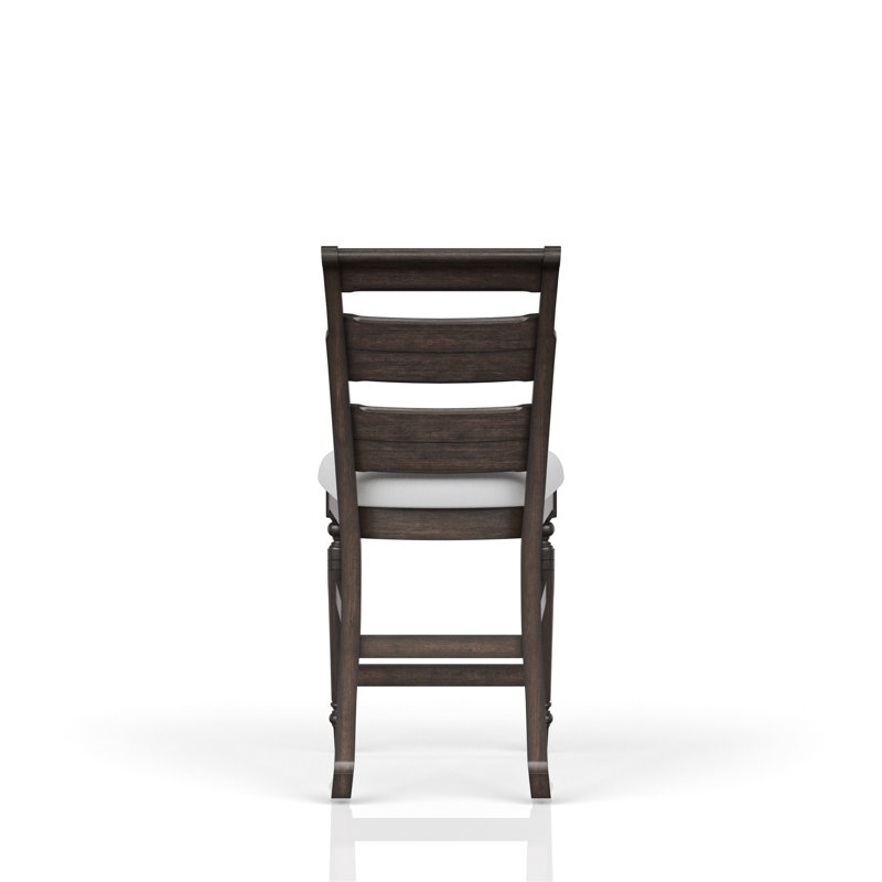 Tabouret à hauteur de comptoir avec finition chocolat noir et siège à dossier échelle respirant