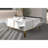 Modern Coffee Table with Plastic Legs, White & Gold, 28.3 x 17.2 x 28.3 inches | 100% Melamine Coated Particle Board, Thickness: 0.7 inches | Stylish Geometric Design, Perfect for Glam Living Rooms & Modern Spaces