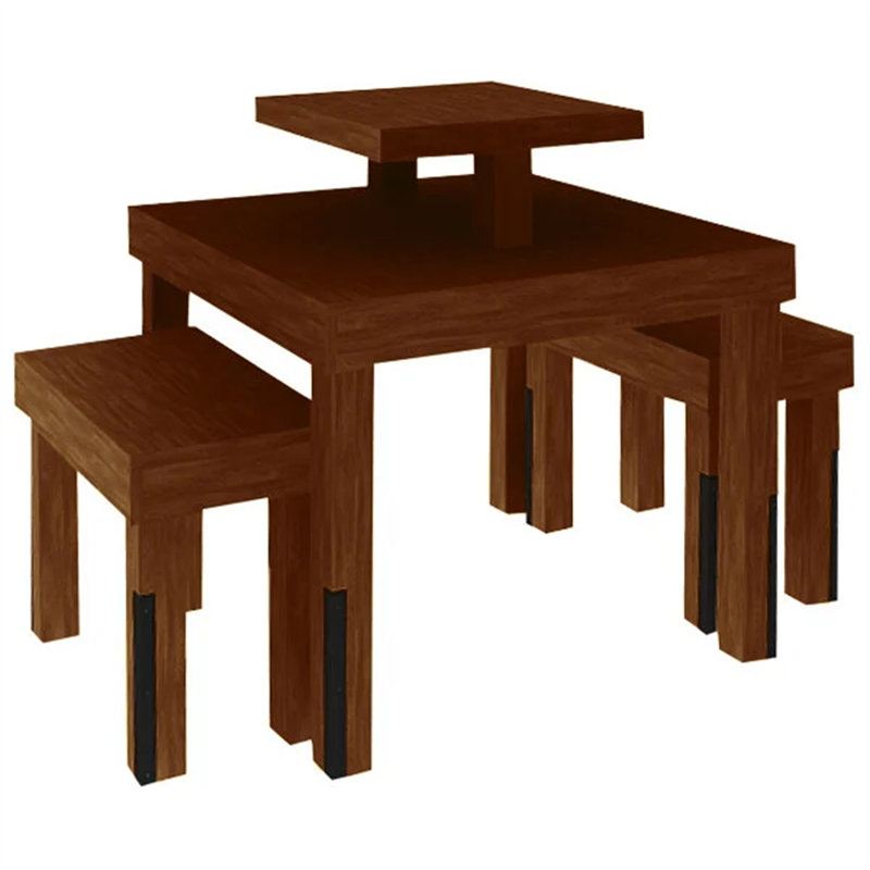 Ensemble de table 3 pièces avec socle Marco Company Marco Pine WS-568NT124SETHP, H 34,2 po x l 34,2 po x P 37,53 po, Cerisier