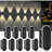 10 Pack Solar Powered Fence Lights With Up & Down Lighting, 3-color Mode Led Outdoor Wall Lights, Ip65 Waterproof