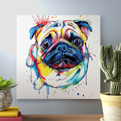 Pug II by Weekday Best - Wrapped Canvas Painting