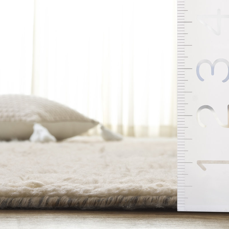 Tapis de couleur unie en coton noué à la main Tribeca, Rectangle 6 pi x 9 pi