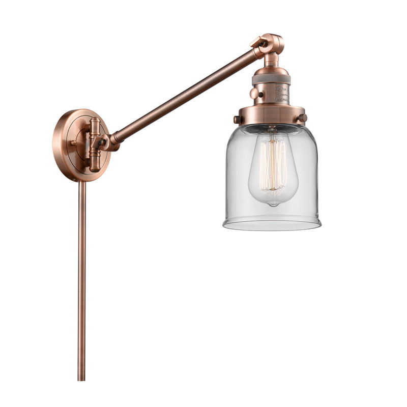 Bras pivotant à 1 lumière réglable à intensité variable Lavallée, Transparent / clair, Ampoule DEL rétro de 3,5 watts