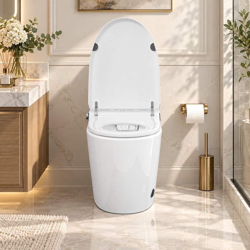 Toilettes bidet intelligentes monoblocs avec ouverture automatique, chasse d'eau automatique et siège chauffant