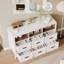 Commode 6 tiroirs avec 3 boîtes ouvertes couleur noyer-130530555