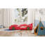 Lit de voiture de course en bois, lit plateforme simple en forme de voiture avec roues pour adolescents-457120888