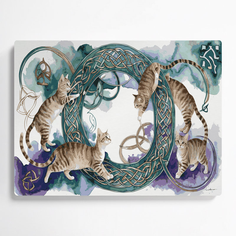 «Cats Celtic Shorthair», art mural en métal brun, H 11 po x l 14 po
