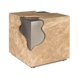 Mirage 22" Wide White Travertine Top Antique Nickel End Table