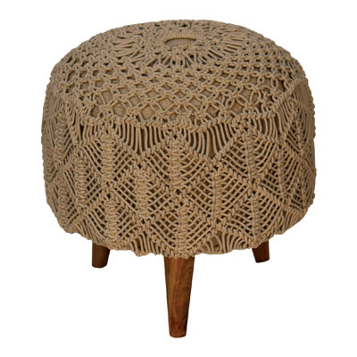 Feldspar 40cm Wide Round Solid Colour Footstool Ottoman