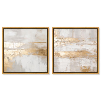 Golden Luxe Room Art 2 Panel Set Canvas Print by 